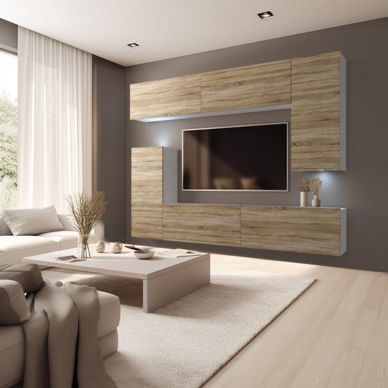 Wohnwand Belini Premium Full Version Sonoma Eiche+ LED-Beleuchtung Nexum 129 Hersteller NEX 8/0/W/DS/0/0/PP