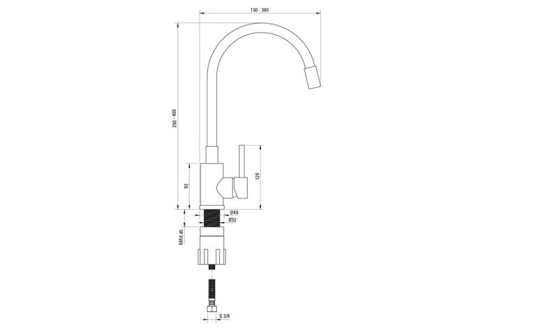 Küchenarmatur mit flexiblem Auslauf BOC B720