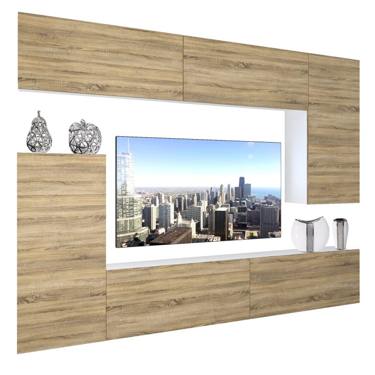 Wohnwand Belini Premium Full Version Sonoma Eiche+ LED-Beleuchtung Nexum 129 Hersteller NEX 8/0/W/DS/0/0/PP
