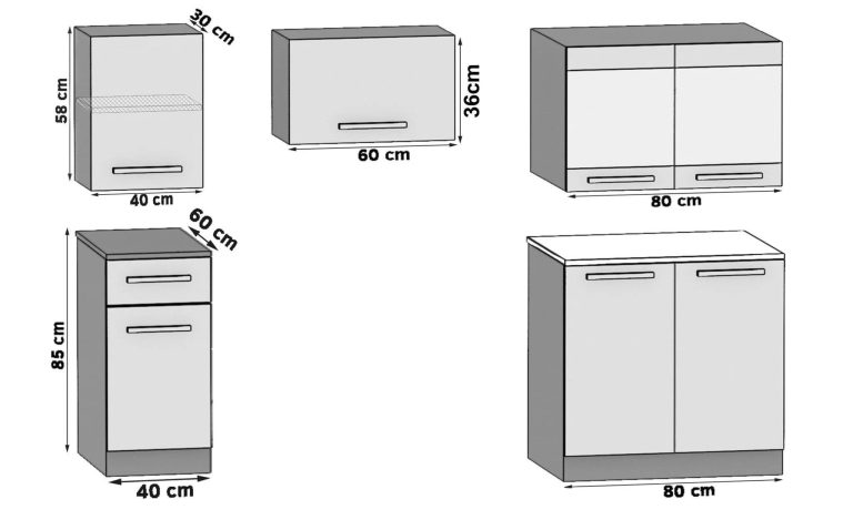 Küchenzeile Belini 180 cm weiß matt mit Arbeitsplatte Superuniqa3 Hersteller TOR SUPERUNIQA3/3/WT/WT/0/E
