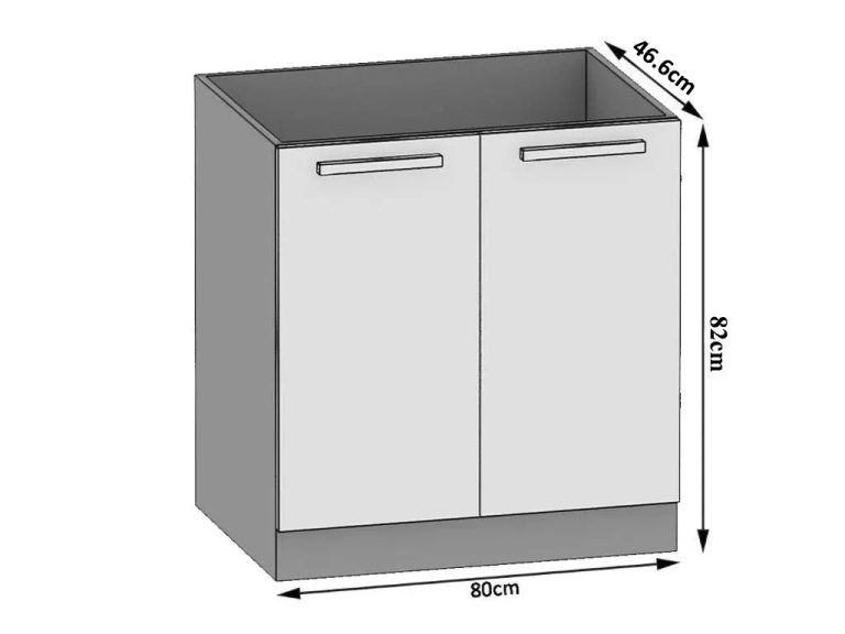 Küchenschrank Belini für Spüle 80 cm weiß matt ohne Arbeitsplatte Hersteller TOR SDZ80/0/WT/WT/0/E