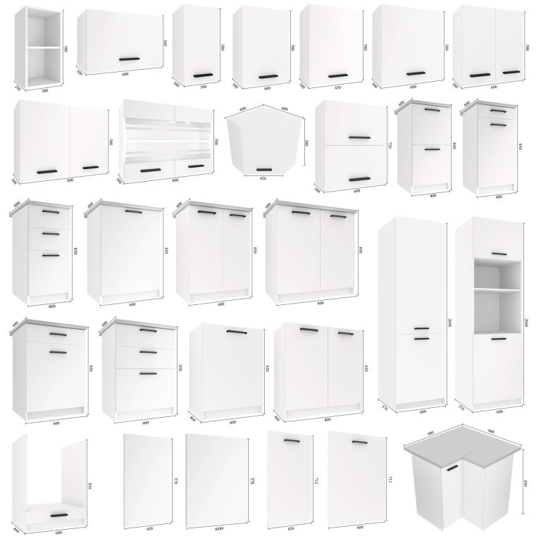 Belini Küchenunterschrank mit Schubladen 60 cm mattweiß ohne Arbeitsplatte Hersteller TOR SDSZ60/0/WT/WT/0/E
