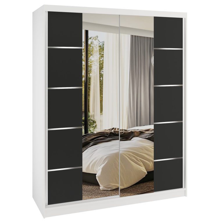 Kleiderschrank SERENITY Schiebeschrank 133 cm schwarz matt Hersteller ME SERENITY SZP6/0/W/B/0/HIAL