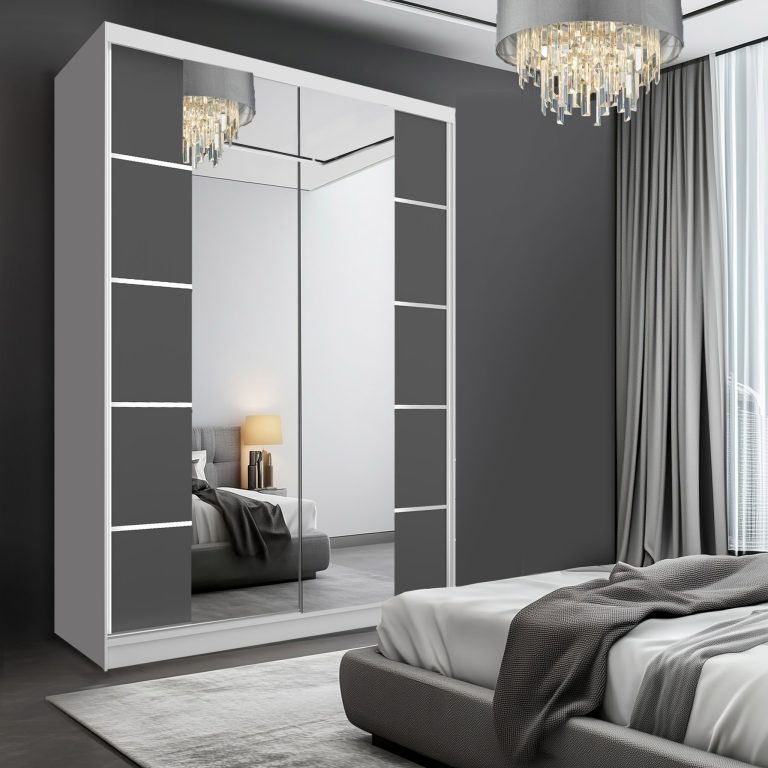 Kleiderschrank SERENITY Schiebeschrank 133 cm grau matt Hersteller ME SERENITY SZP6/0/W/SR/0/HIAL
