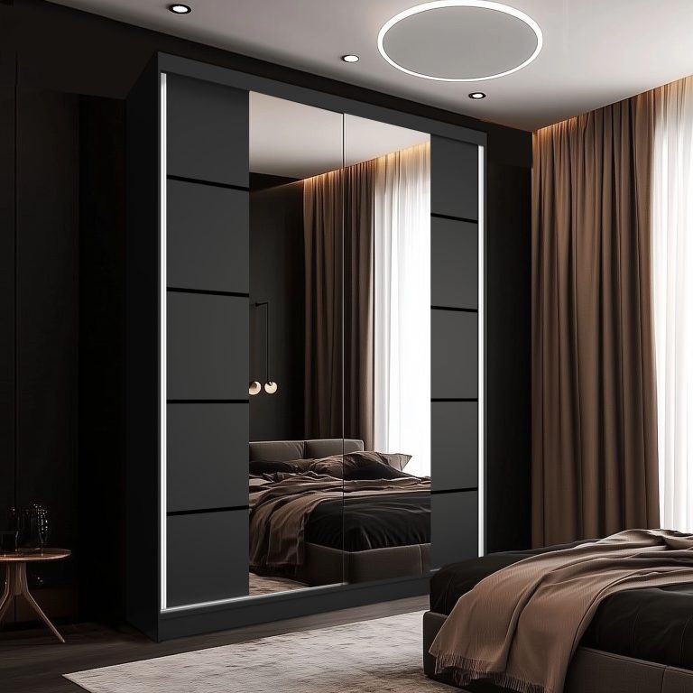 Kleiderschrank SERENITY Schiebeschrank 133 cm schwarz matt Hersteller ME SERENITY SZP6/0/B/B/0/HIAL