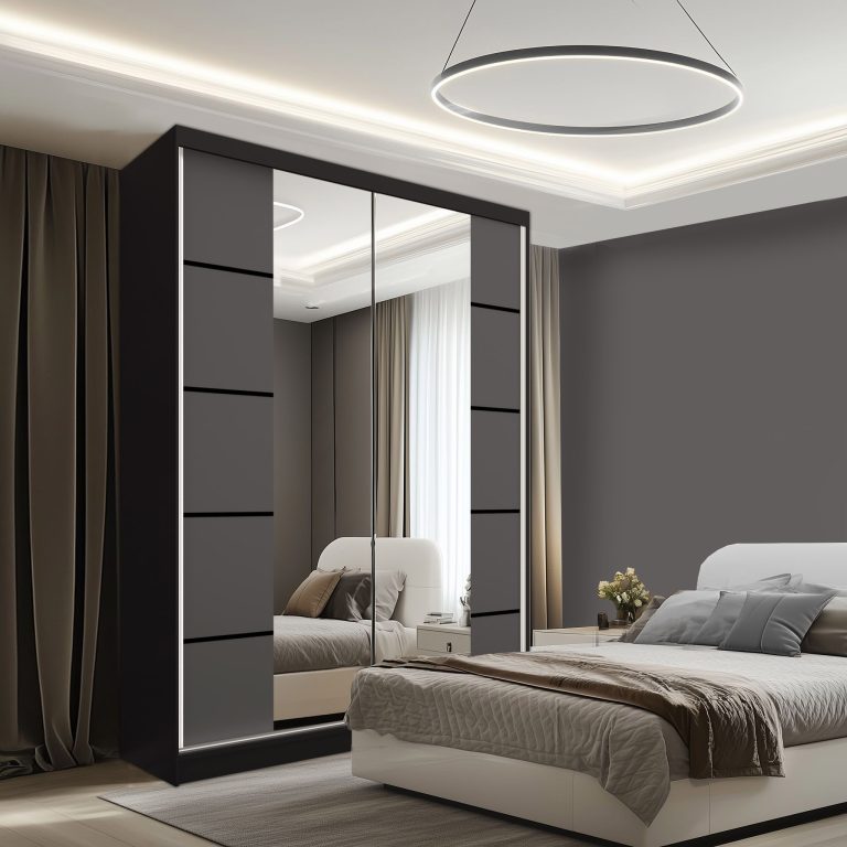 Kleiderschrank SERENITY Schiebeschrank 133 cm grau matt Hersteller ME SERENITY SZP6/0/B/SR/0/HIAL