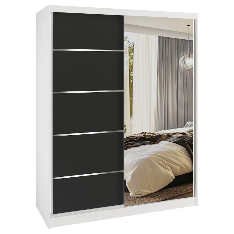 Kleiderschrank SERENITY Schiebeschrank 133 cm schwarz matt Hersteller MBP SERENITY SZP6/0/W/B/0/HIAL
