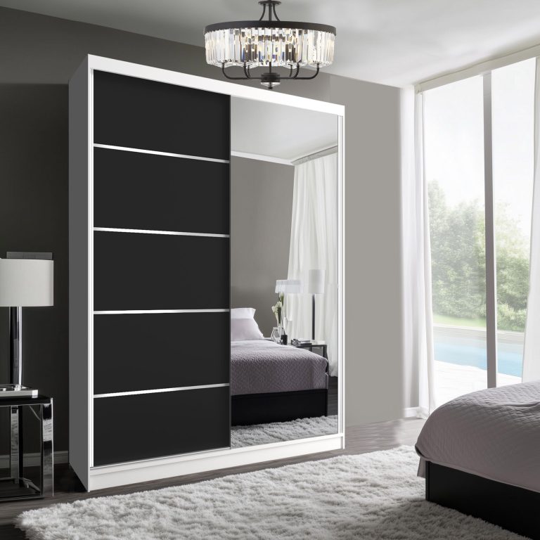 Kleiderschrank SERENITY Schiebeschrank 133 cm schwarz matt Hersteller MBP SERENITY SZP6/0/W/B/0/HIAL