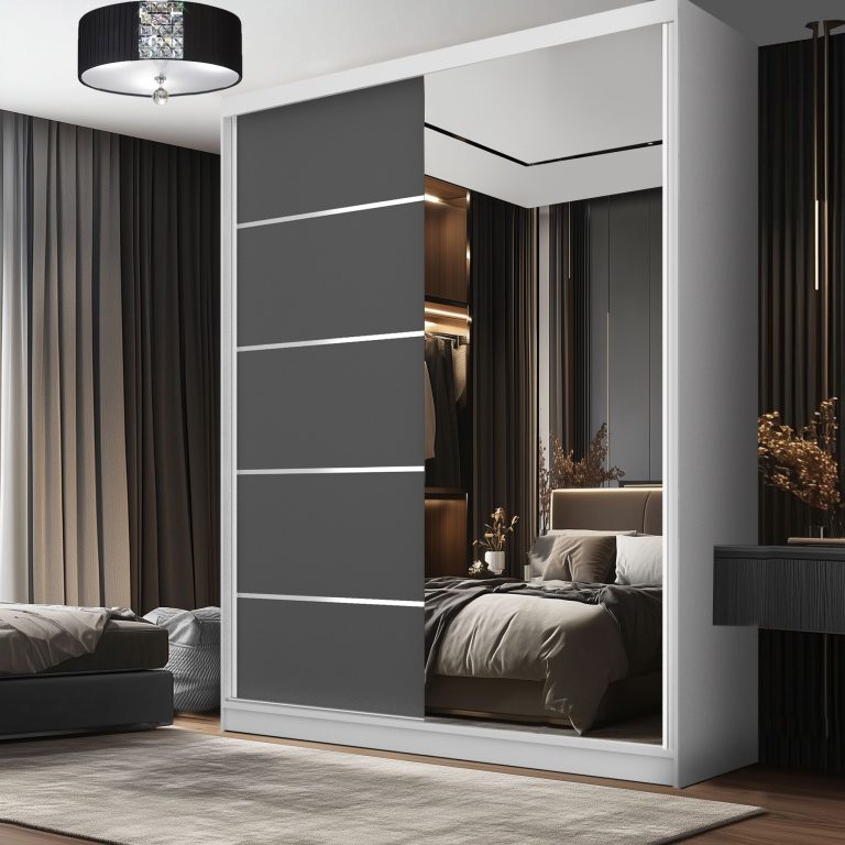 Kleiderschrank SERENITY Schiebeschrank 133 cm grau matt Hersteller MBP SERENITY SZP6/0/W/SR/0/HIAL