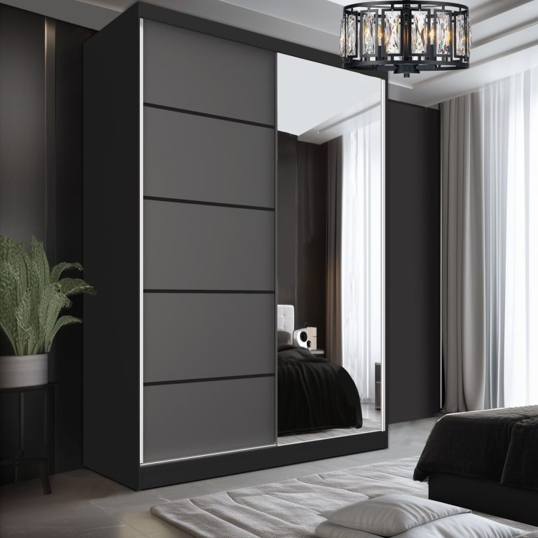 Kleiderschrank SERENITY Schiebeschrank 133 cm grau matt Hersteller MBP SERENITY SZP6/0/B/SR/0/HIAL