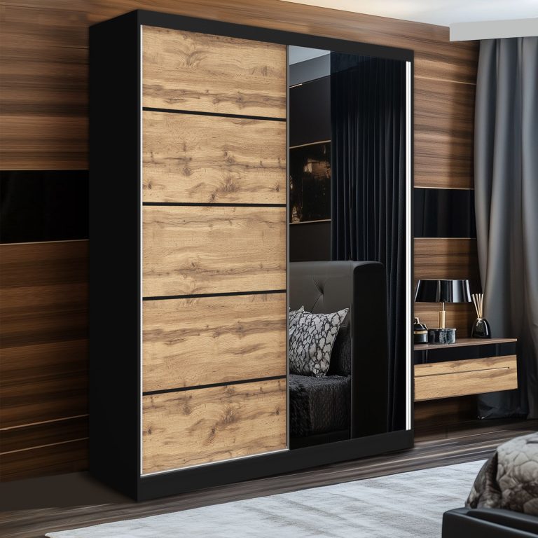 Kleiderschrank SERENITY Schiebeschrank 133 cm Eiche Wotan matt Hersteller MBP SERENITY SZP6/0/B/DW/0/HIAL