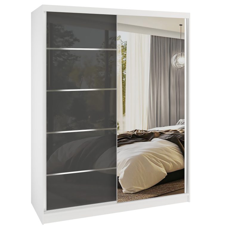 Kleiderschrank SERENITY Schiebeschrank 133 cm weiß grau Hersteller MGB SERENITY SZP6/0/W/S/0/HIAL