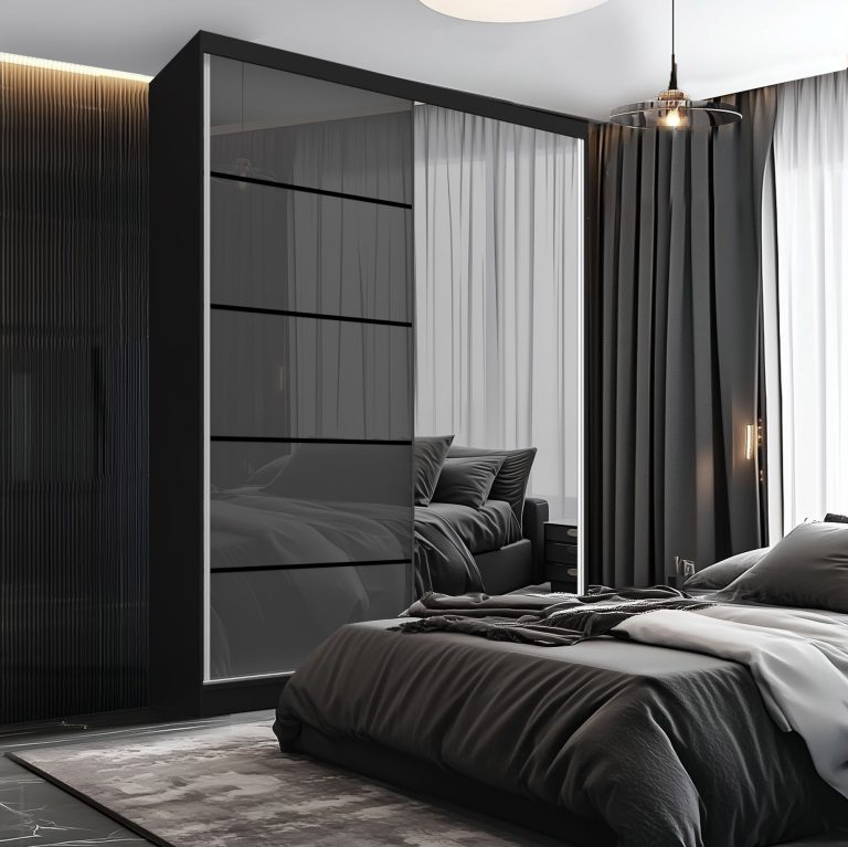 Kleiderschrank SERENITY Schiebeschrank 133 cm glänzend grau Hersteller MGB SERENITY SZP6/0/B/S/0/HIAL