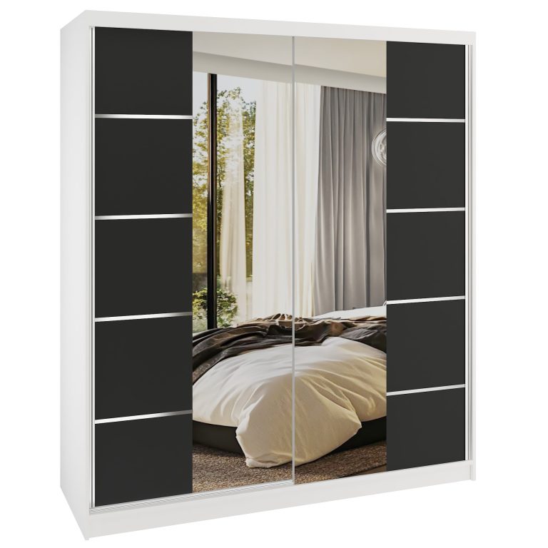 Kleiderschrank Schiebeschrank SERENITY 158 cm schwarz matt Hersteller ME SERENITY SZP7/0/W/B/0/HIAL