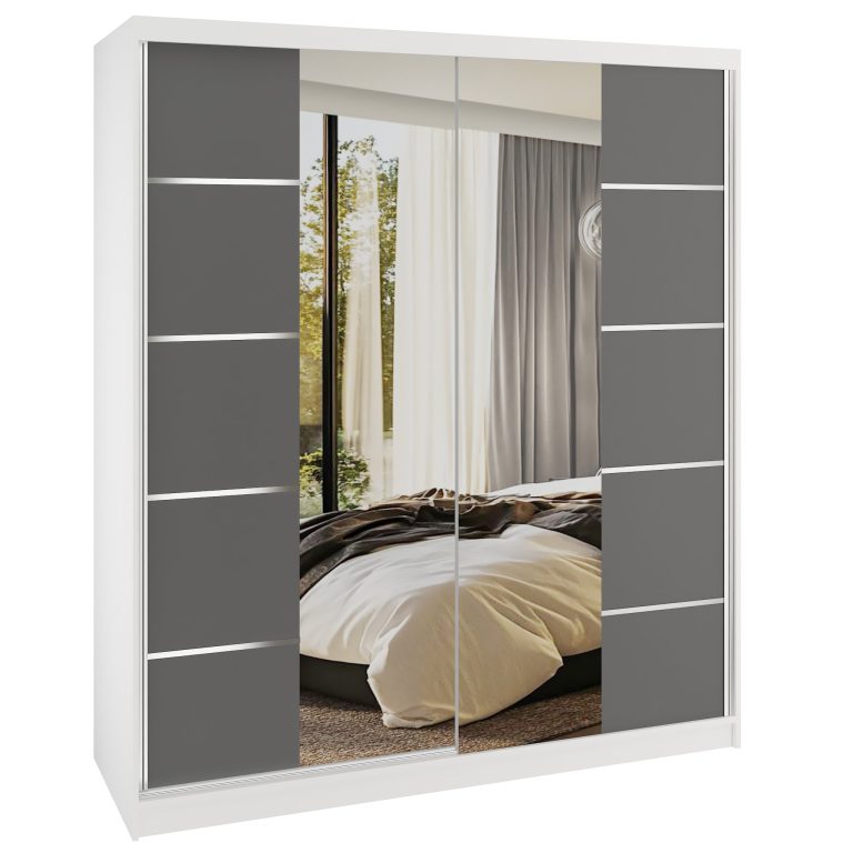 Kleiderschrank SERENITY Schiebeschrank 158 cm grau matt Hersteller ME SERENITY SZP7/0/W/SR/0/HIAL