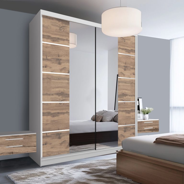 Kleiderschrank SERENITY Schiebeschrank 158 cm Eiche wotan matt Hersteller ME SERENITY SZP7/0/W/DW/0/HIAL