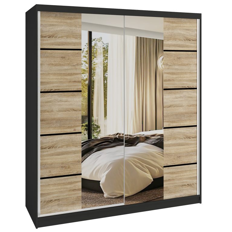 Kleiderschrank SERENITY Schiebeschrank 158 cm Eiche Sonoma matt Hersteller ME SERENITY SZP7/0/B/DS/0/HIAL