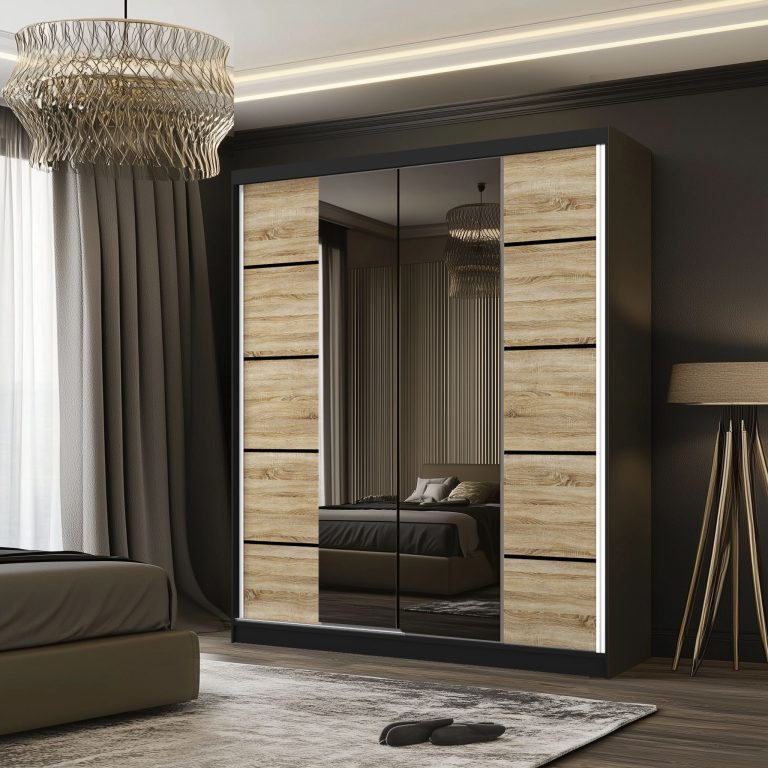Kleiderschrank SERENITY Schiebeschrank 158 cm Eiche Sonoma matt Hersteller ME SERENITY SZP7/0/B/DS/0/HIAL