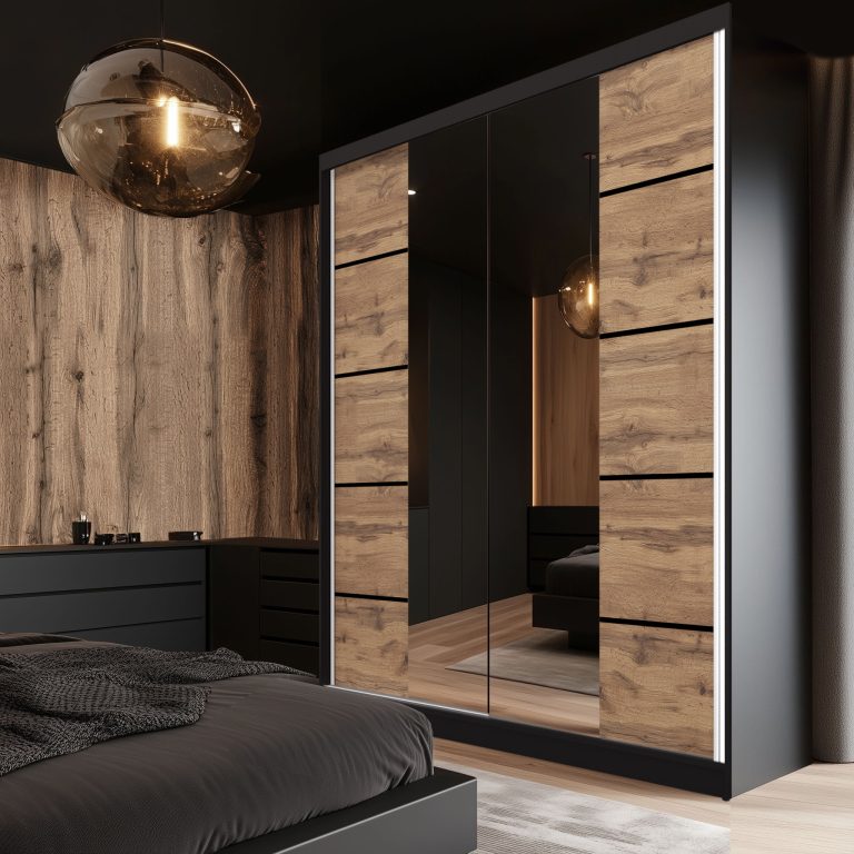 Kleiderschrank SERENITY Schiebeschrank 158 cm Eiche Wotan matt Hersteller ME SERENITY SZP7/0/B/DW/0/HIAL