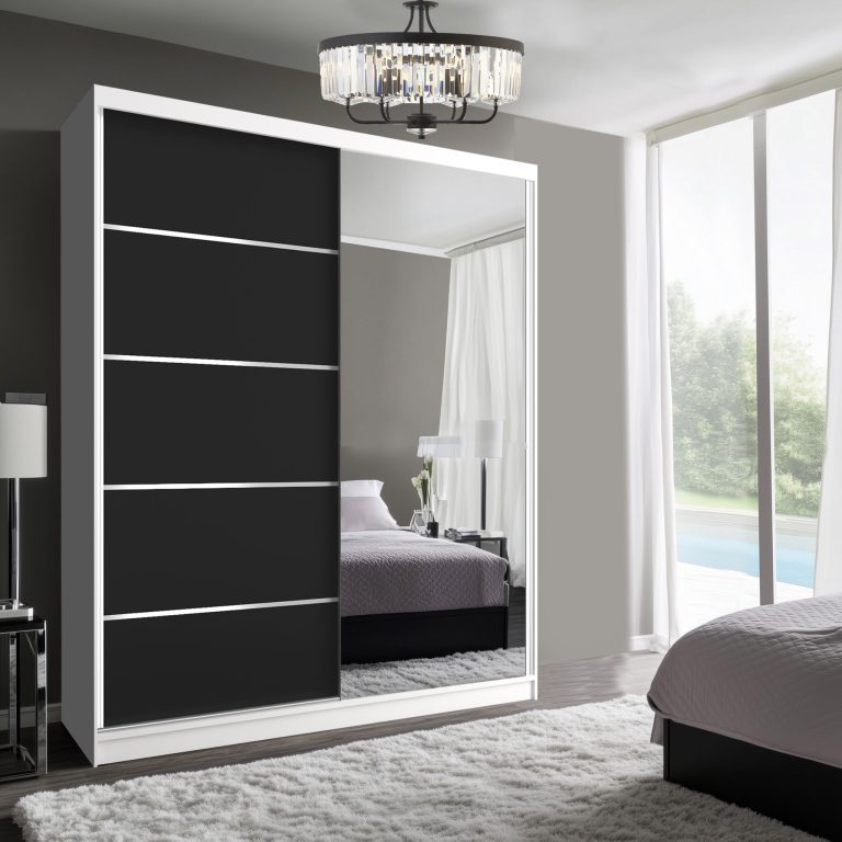 Kleiderschrank SERENITY Schiebeschrank 158 cm schwarz matt Hersteller MBP SERENITY SZP7/0/W/B/0/HIAL