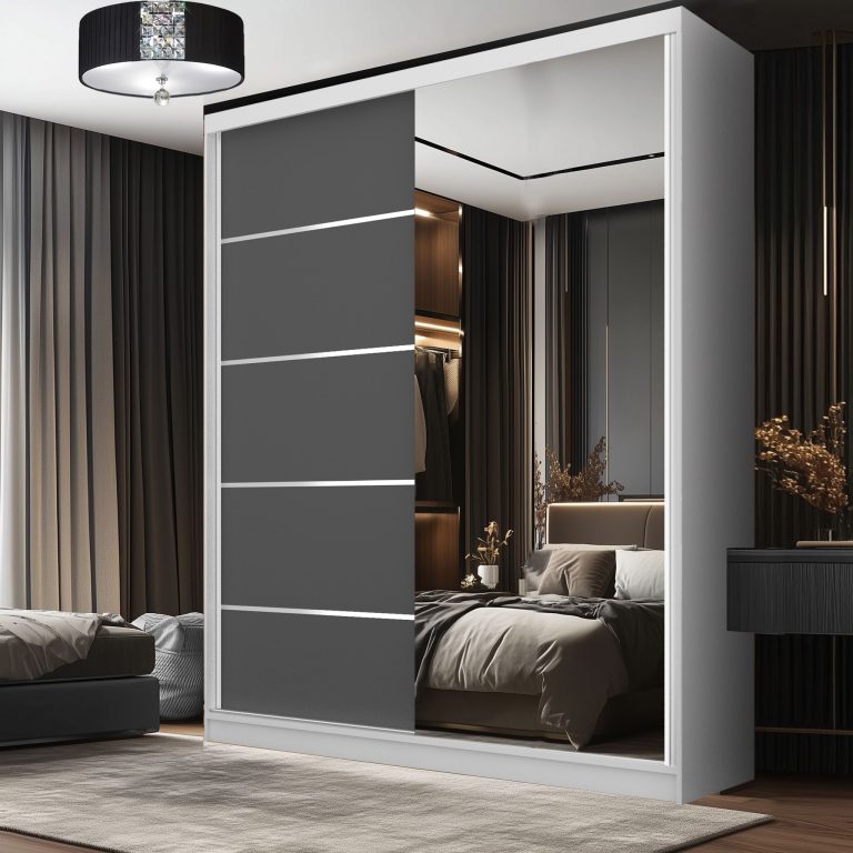 Kleiderschrank SERENITY Schiebeschrank 158 cm grau matt Hersteller MBP SERENITY SZP7/0/W/SR/0/HIAL