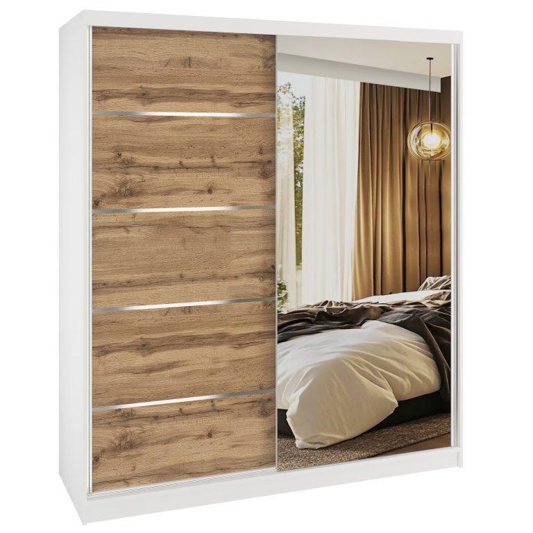 Kleiderschrank SERENITY Schiebeschrank 158 cm Eiche wotan matt Hersteller MBP SERENITY SZP7/0/W/DW/0/HIAL