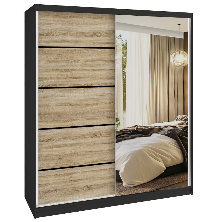 Kleiderschrank SERENITY Schiebeschrank 158 cm Eiche sonoma matt Hersteller MBP SERENITY SZP7/0/B/DS/0/HIAL
