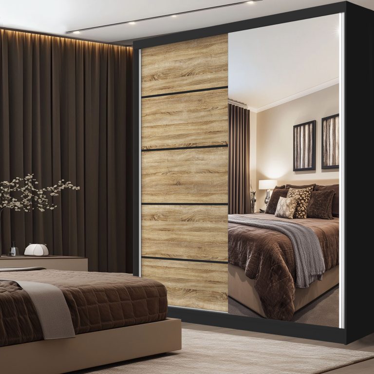 Kleiderschrank SERENITY Schiebeschrank 158 cm Eiche sonoma matt Hersteller MBP SERENITY SZP7/0/B/DS/0/HIAL