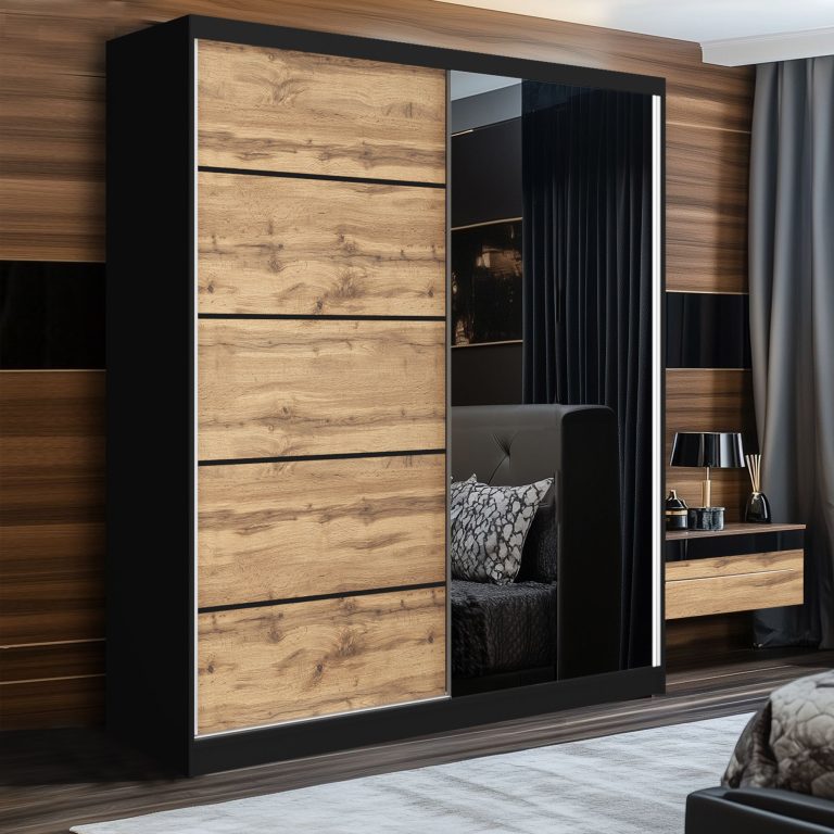 Kleiderschrank SERENITY Schiebeschrank 158 cm Eiche Wotan matt Hersteller MBP SERENITY SZP7/0/B/DW/0/HIAL