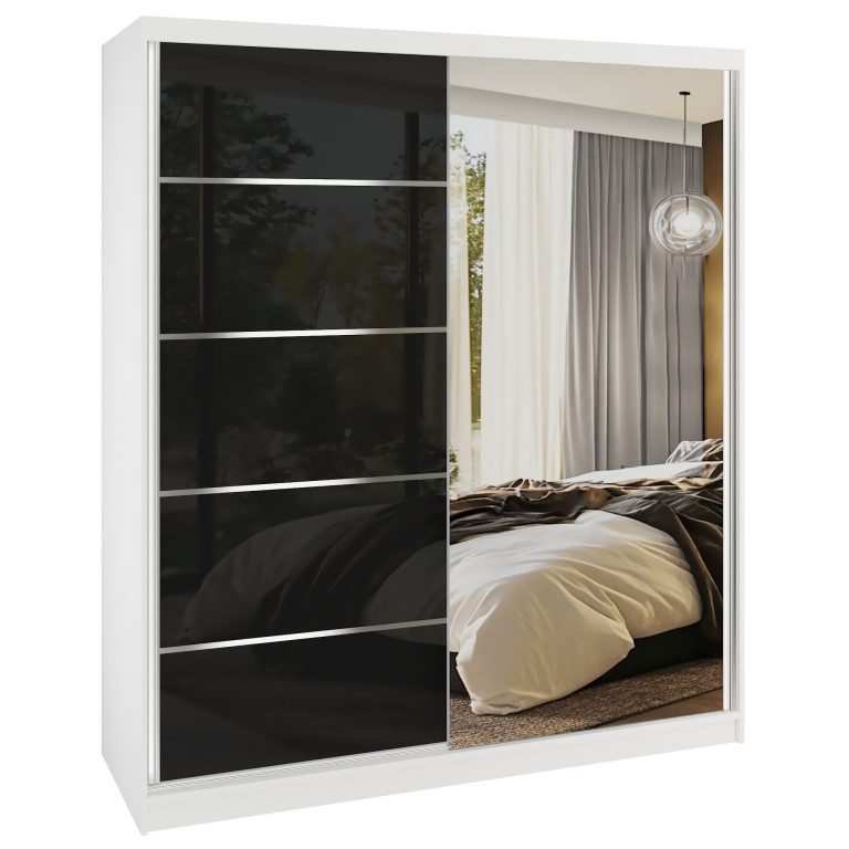 Kleiderschrank SERENITY Schiebeschrank 158 cm schwarz glänzend Hersteller MGB SERENITY SZP7/0/W/B/0/HIAL