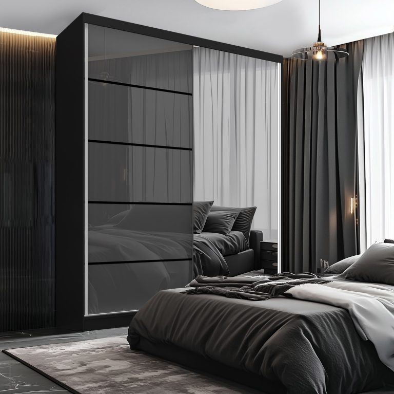 Kleiderschrank SERENITY Schiebeschrank 158 cm glänzend grau Hersteller MGB SERENITY SZP7/0/B/S/0/HIAL