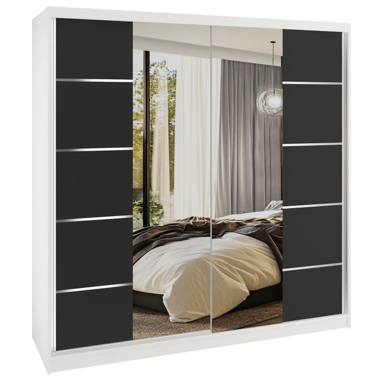 Kleiderschrank SERENITY Schiebeschrank 200 cm schwarz matt Hersteller ME SERENITY SZP5/0/W/B/0/HIAL