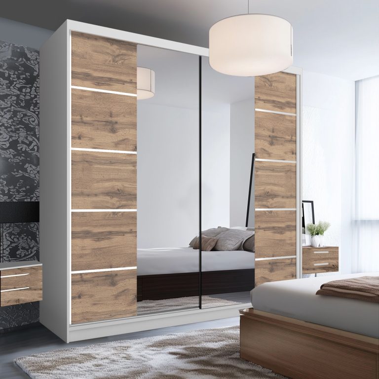Kleiderschrank SERENITY Schiebeschrank 200 cm Eiche wotan matt Hersteller ME SERENITY SZP5/0/W/DW/0/HIAL