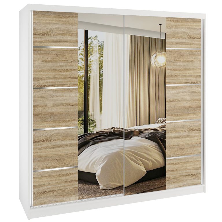 Kleiderschrank SERENITY Schiebeschrank 200 cm Eiche Sonoma matt Hersteller ME SERENITY SZP5/0/W/DS/0/HIAL