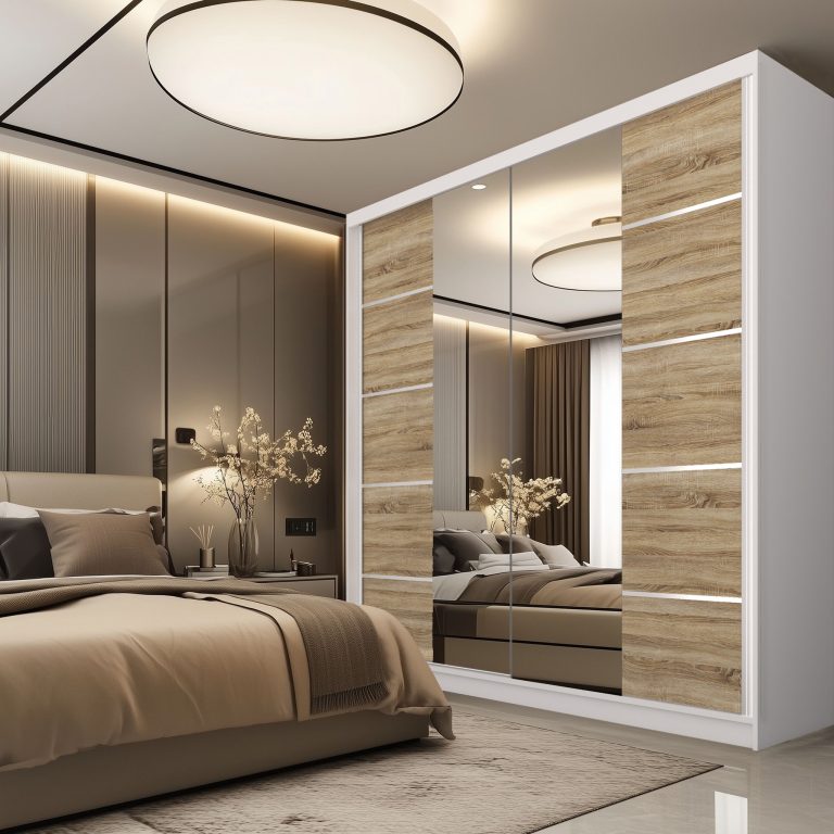 Kleiderschrank SERENITY Schiebeschrank 200 cm Eiche Sonoma matt Hersteller ME SERENITY SZP5/0/W/DS/0/HIAL