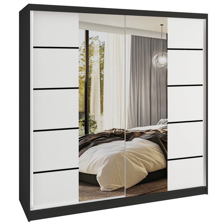 Kleiderschrank SERENITY Schiebeschrank 200 cm weiß matt Hersteller ME SERENITY SZP5/0/B/W/0/HIAL