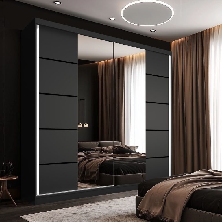 Kleiderschrank SERENITY Schiebeschrank 200 cm schwarz matt Hersteller ME SERENITY SZP5/0/B/B/0/HIAL