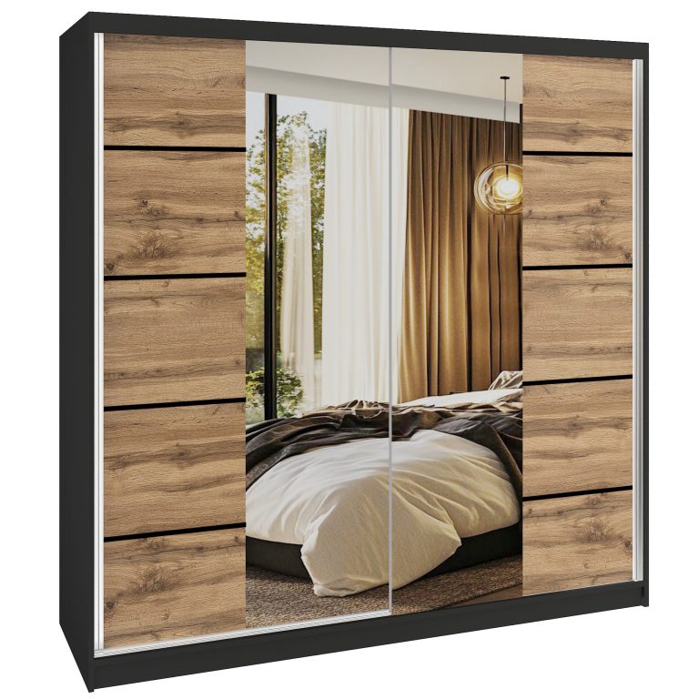 Kleiderschrank SERENITY Schiebeschrank 200 cm Eiche wotan matt Hersteller ME SERENITY SZP5/0/B/DW/0/HIAL