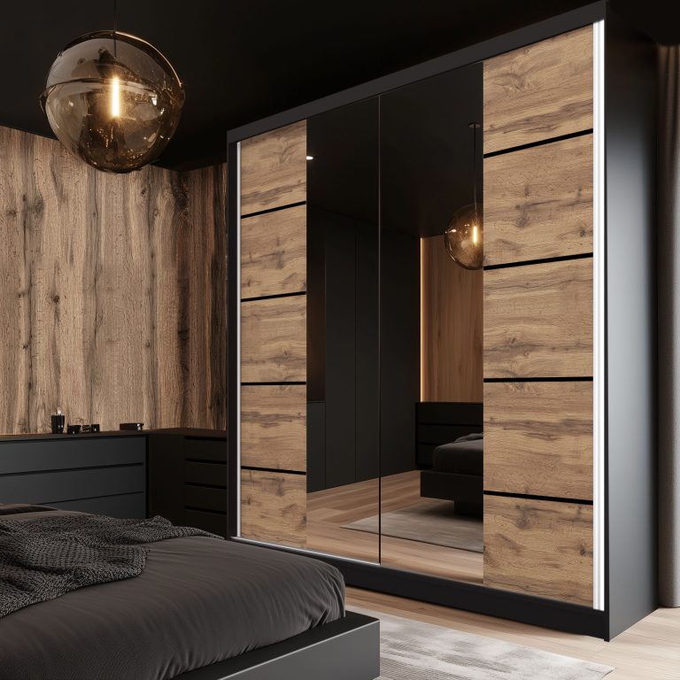 Kleiderschrank SERENITY Schiebeschrank 200 cm Eiche wotan matt Hersteller ME SERENITY SZP5/0/B/DW/0/HIAL