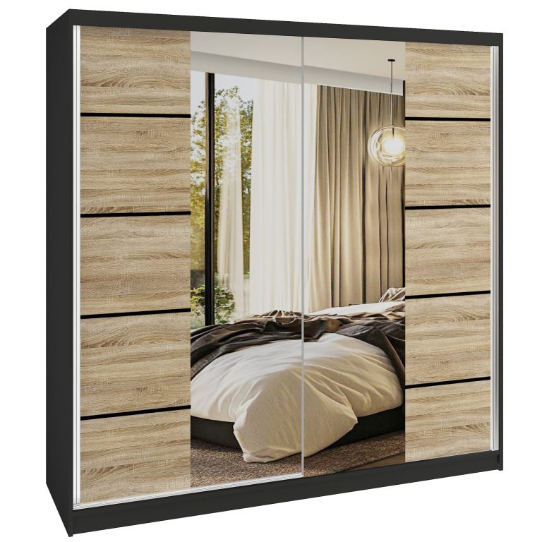 Kleiderschrank SERENITY Schiebeschrank 200 cm Eiche Sonoma matt Hersteller ME SERENITY SZP5/0/B/DS/0/HIAL