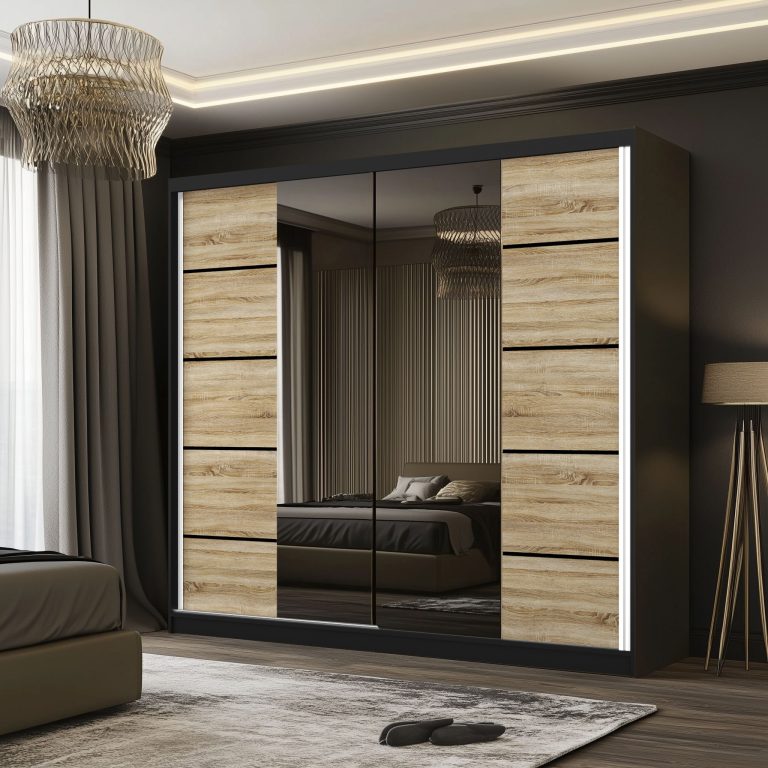 Kleiderschrank SERENITY Schiebeschrank 200 cm Eiche Sonoma matt Hersteller ME SERENITY SZP5/0/B/DS/0/HIAL