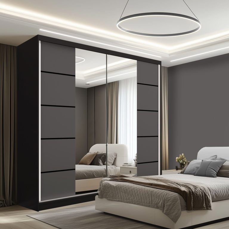 Kleiderschrank SERENITY Schiebeschrank 200 cm grau matt Hersteller ME SERENITY SZP5/0/B/SR/0/HIAL