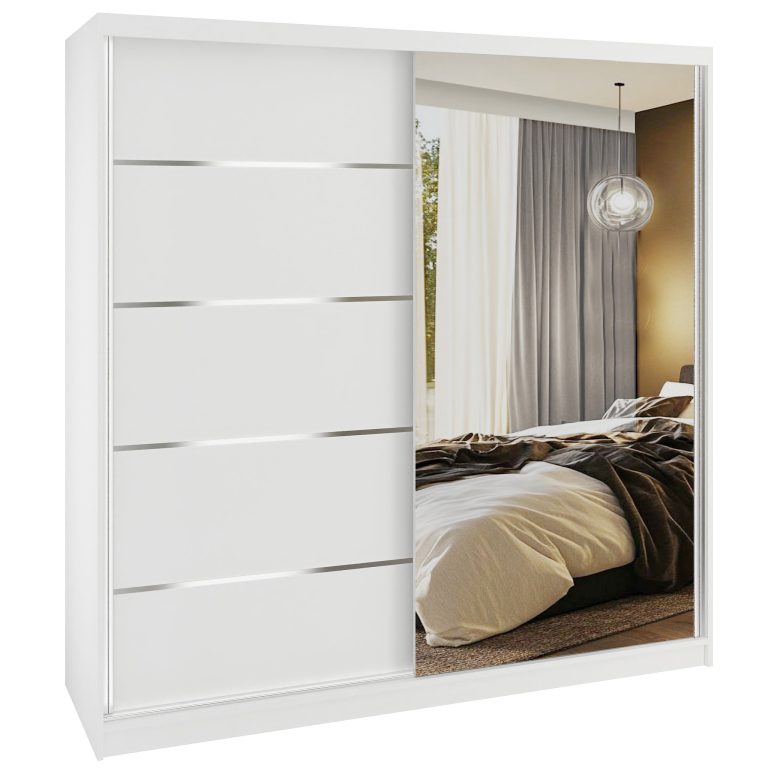 Kleiderschrank SERENITY Schiebeschrank 200 cm weiß matt Hersteller MBP SERENITY SZP5/0/W/W/0/HIAL