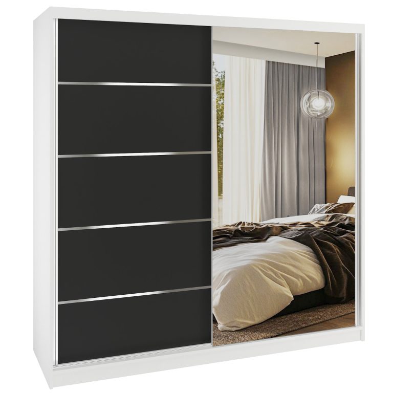 Kleiderschrank SERENITY Schiebeschrank 200 cm schwarz matt Hersteller MBP SERENITY SZP5/0/W/B/0/HIAL