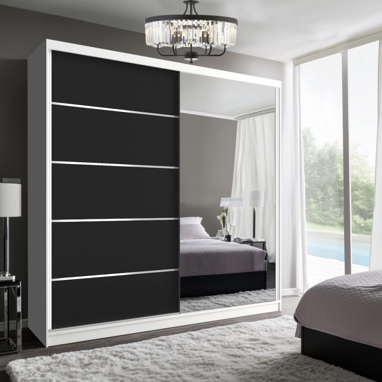 Kleiderschrank SERENITY Schiebeschrank 200 cm schwarz matt Hersteller MBP SERENITY SZP5/0/W/B/0/HIAL