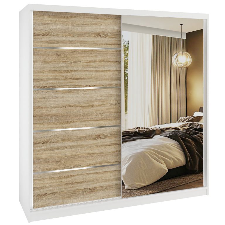 Kleiderschrank SERENITY Schiebeschrank 200 cm Eiche Sonoma matt Hersteller MBP SERENITY SZP5/0/W/DS/0/HIAL