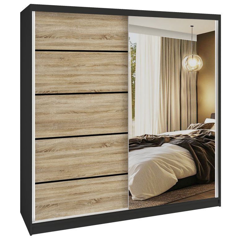 Kleiderschrank SERENITY Schiebeschrank 200 cm Eiche Sonoma matt Hersteller MBP SERENITY SZP5/0/B/DS/0/HIAL