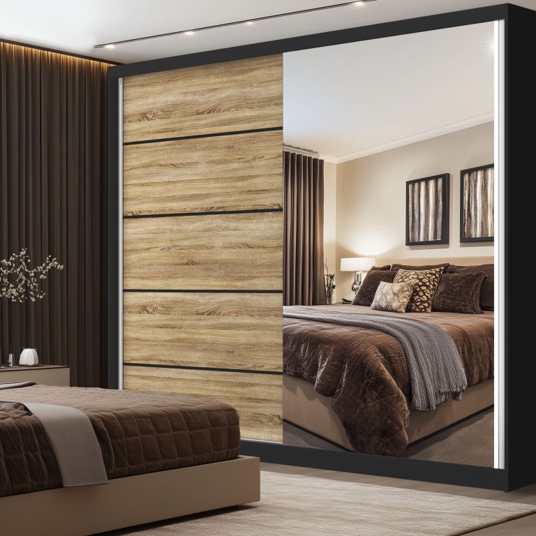 Kleiderschrank SERENITY Schiebeschrank 200 cm Eiche Sonoma matt Hersteller MBP SERENITY SZP5/0/B/DS/0/HIAL