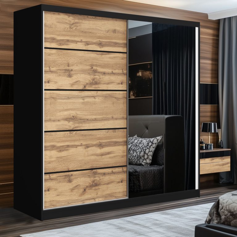 Kleiderschrank SERENITY Schiebeschrank 200 cm Eiche Wotan matt Hersteller MBP SERENITY SZP5/0/B/DW/0/HIAL