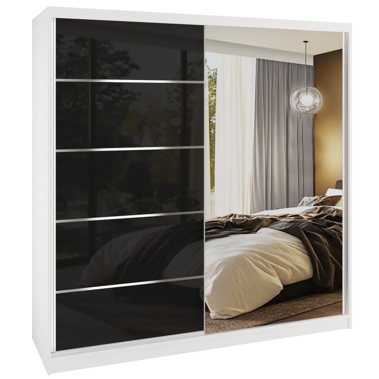Kleiderschrank SERENITY Schiebeschrank 200 cm schwarz glänzend Hersteller MGB SERENITY SZP5/0/W/B/0/HIAL